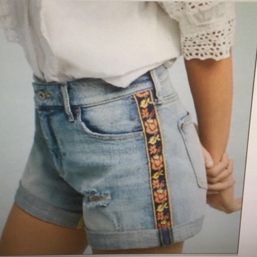 ANTHROPOLOGIE-PILCRO/“THE LETTERPRESS”SLIM BOYFRIEND DENIM SHORTS